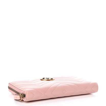 Gucci Calfskin Matelasse GG Marmont Zip Around Organizer Wallet Perfect Pink 4 of 8