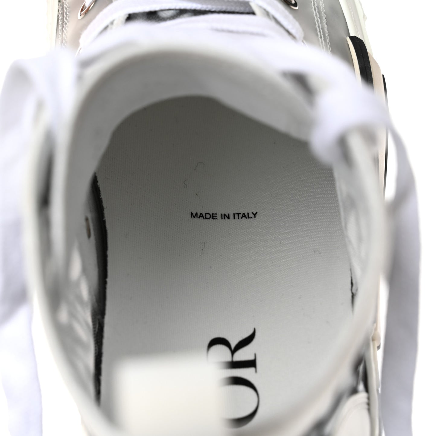 Technical Canvas Oblique Mens B23 High Top Sneakers 38 White Black