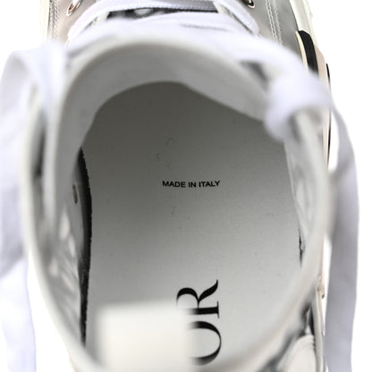 Christian Dior Technical Canvas Oblique Mens B23 High Top Sneakers 38 White Black 7 of 10