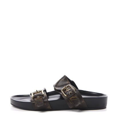 Louis Vuitton Monogram Bom Dia Mule Sandals 36.5 Black 1 of 11