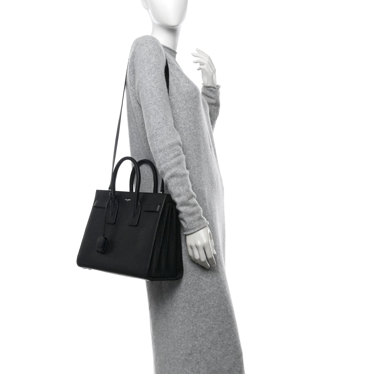 Grained Calfskin Small Sac De Jour Black