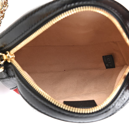 Gucci Suede Patent Web Mini Ophidia Round Shoulder Bag Hibiscus Red Black 5 of 10