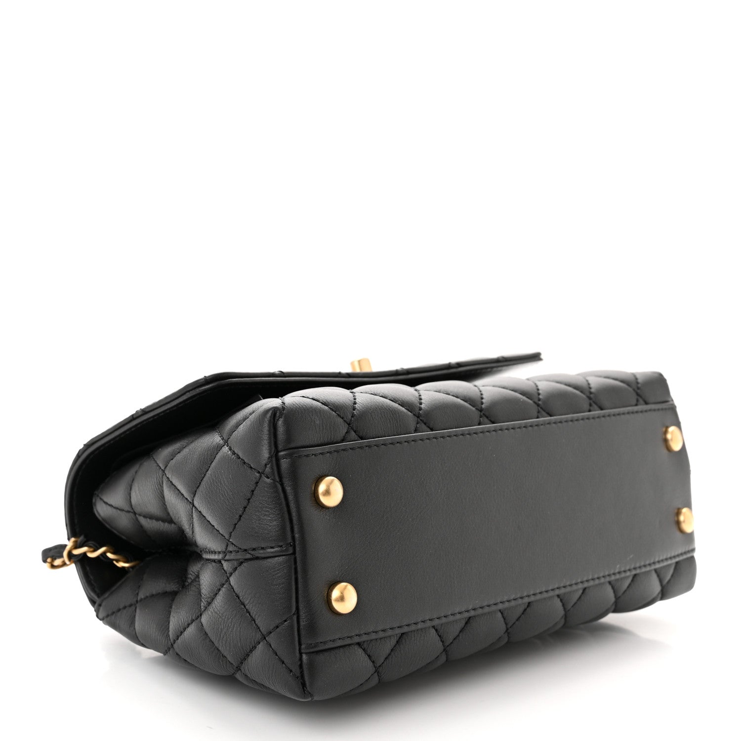 Chanel Calfskin Strass Quilted Mini Coco Handle Flap Black 4 of 11