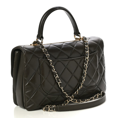Chanel Lambskin Quilted Medium Trendy CC Flap Dual Handle Bag Dark Khaki 3 of 12