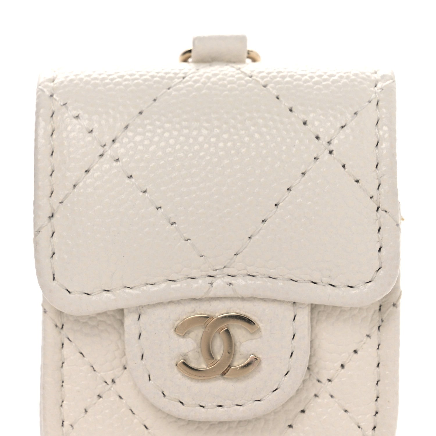 Chanel Caviar Quilted Airpods Case White 8 of 11