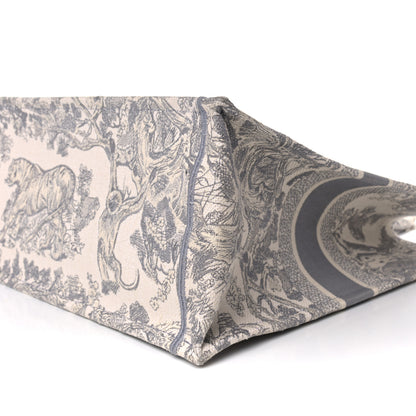 Christian Dior Canvas Embroidered Large Dioriviera Toile De Jouy Book Tote Gray 9 of 14