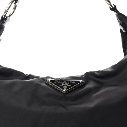 Prada Tessuto Nylon Saffiano Hobo Black 11 of 11