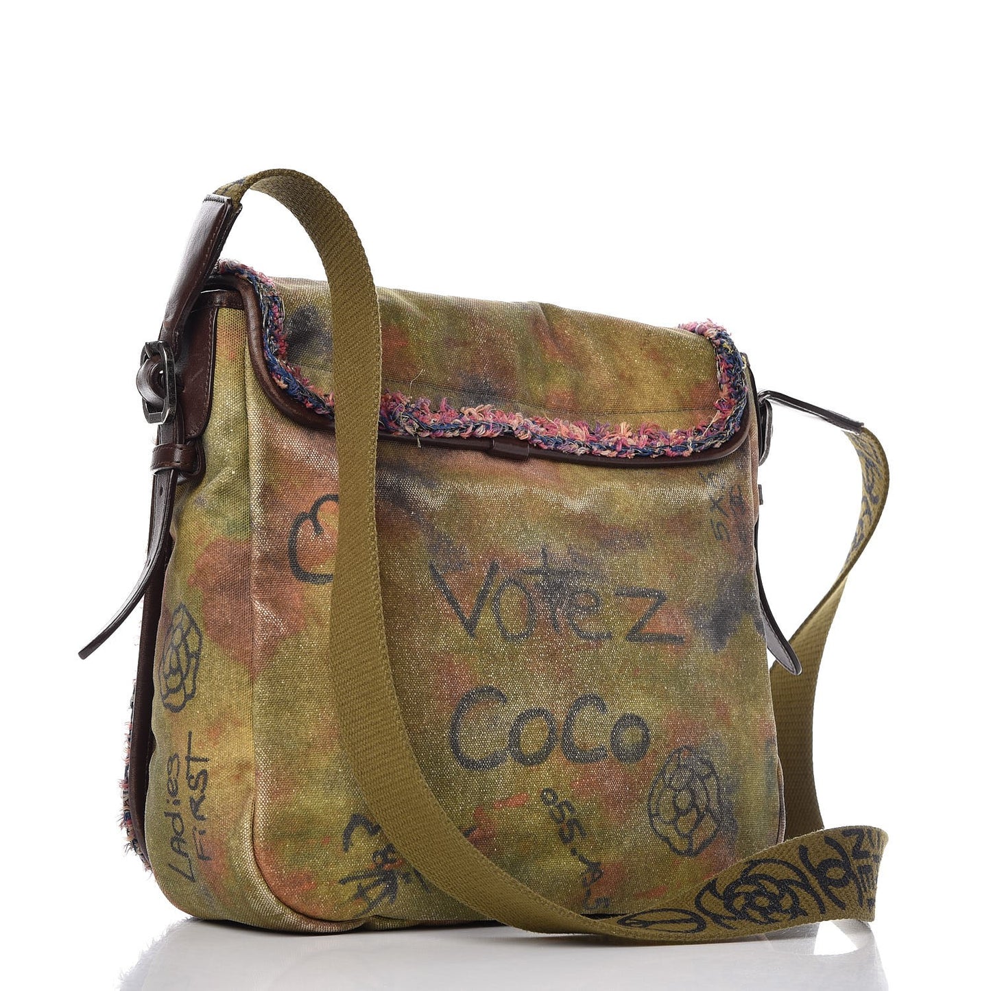 Washed Toile Graffiti On The Pavements Messenger Khaki Multicolor
