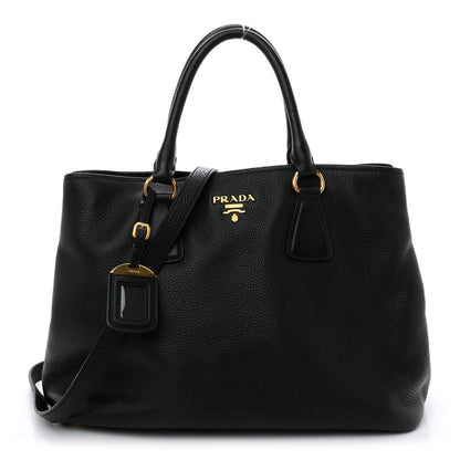 Prada Vitello Daino Tote Black 1 of 11