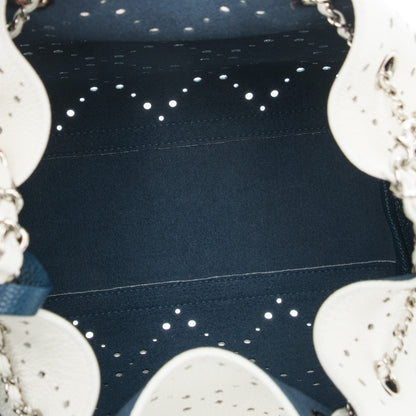 Chanel Caviar Perforated Drawstring CC Bag White 5 of 7