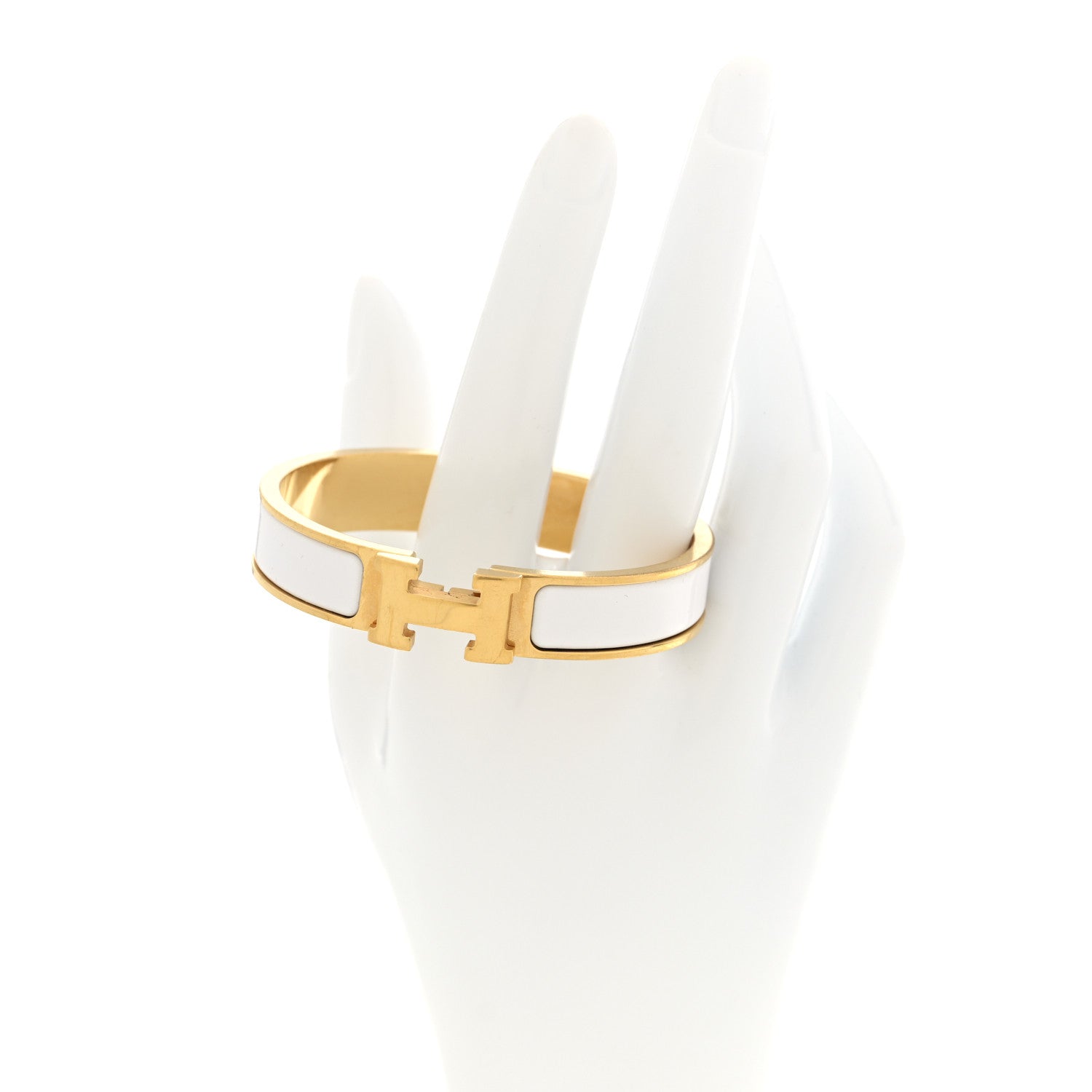 Hermes Enamel Narrow Clic Clac H Bracelet PM White 2 of 5