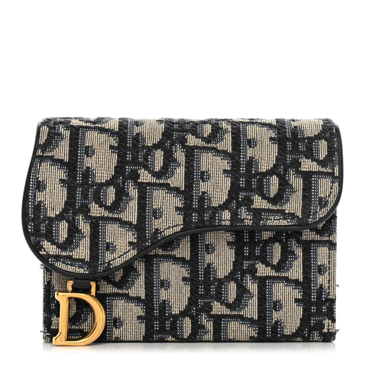 Oblique Saddle 5-Gusset Card Holder Blue