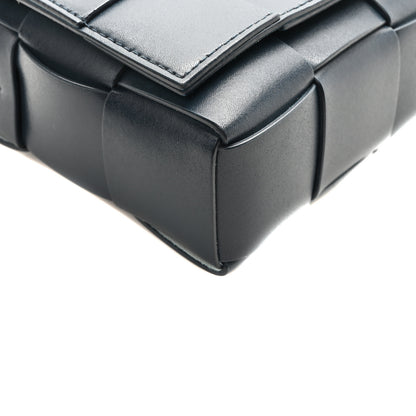 Bottega Veneta Lambskin Maxi Intreccio Small Cassette Crossbody Bag Ardoise Glacier 8 of 9