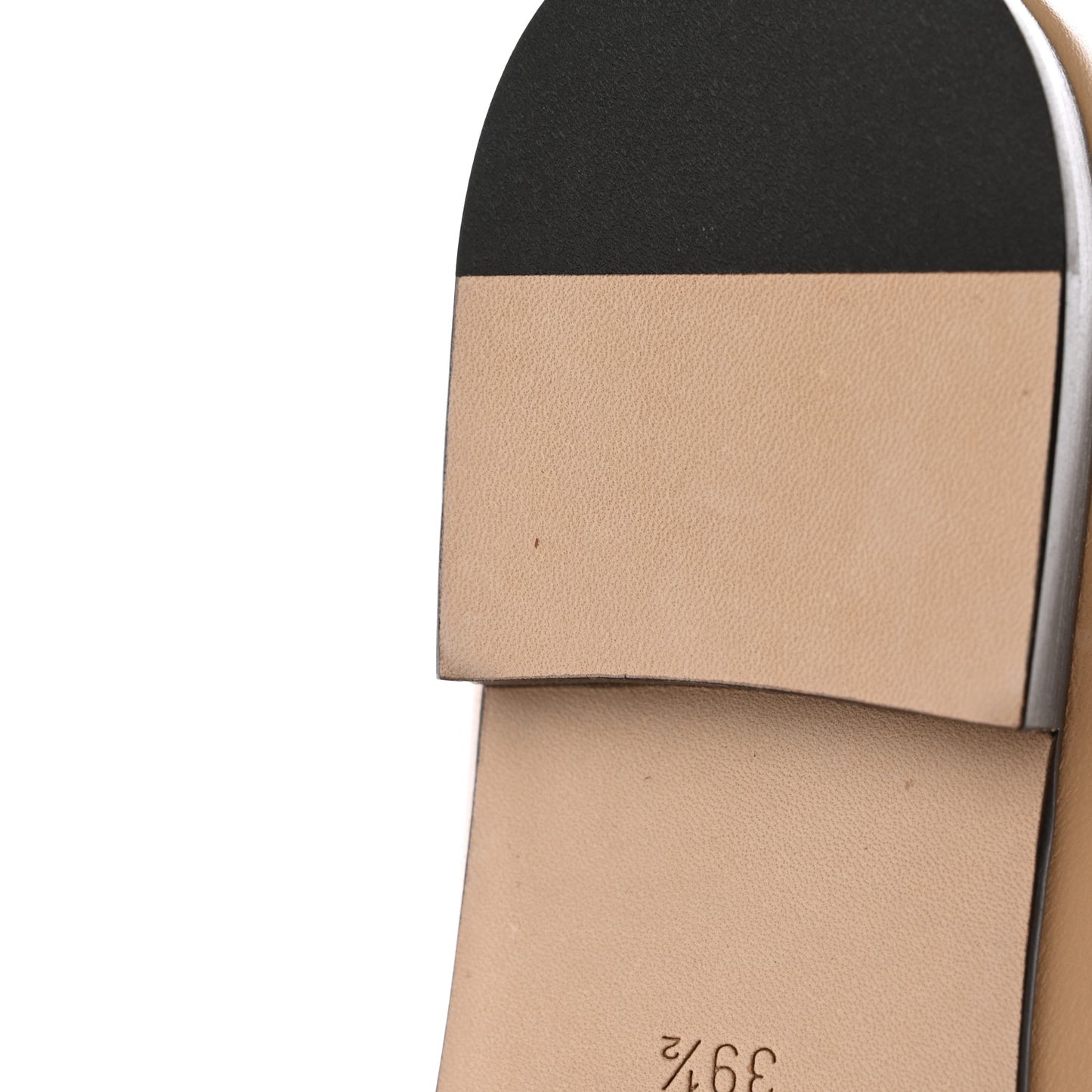 Lambskin Cap Toe Ballerina Flats 39.5 Beige Black
