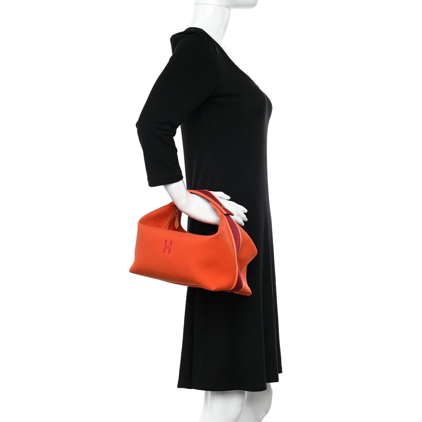 Canvas Large Bride-A-Brac Pouch Orange Feu Burgundy