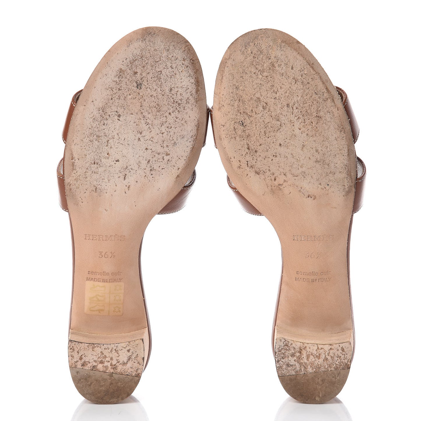 Calfskin Oasis Sandals 36.5 Gold