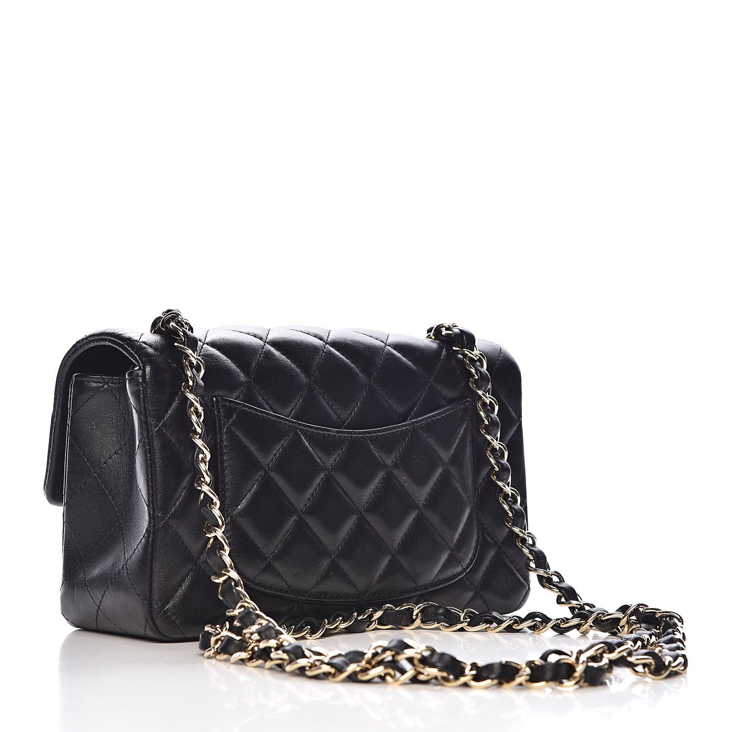 Chanel Lambskin Quilted Mini Rectangular Flap Black 3 of 11