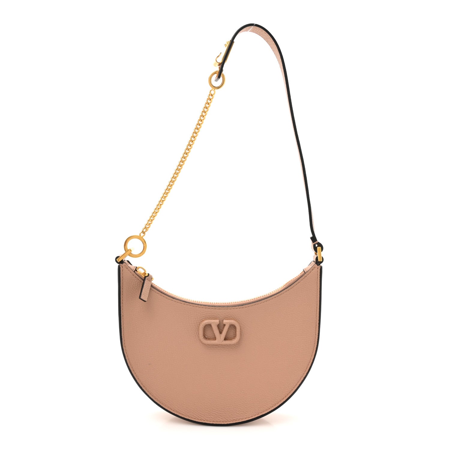 Valentino Garavani Grainy Calfskin Mini Vlogo Hobo Bag Rose Cannelle 1 of 9