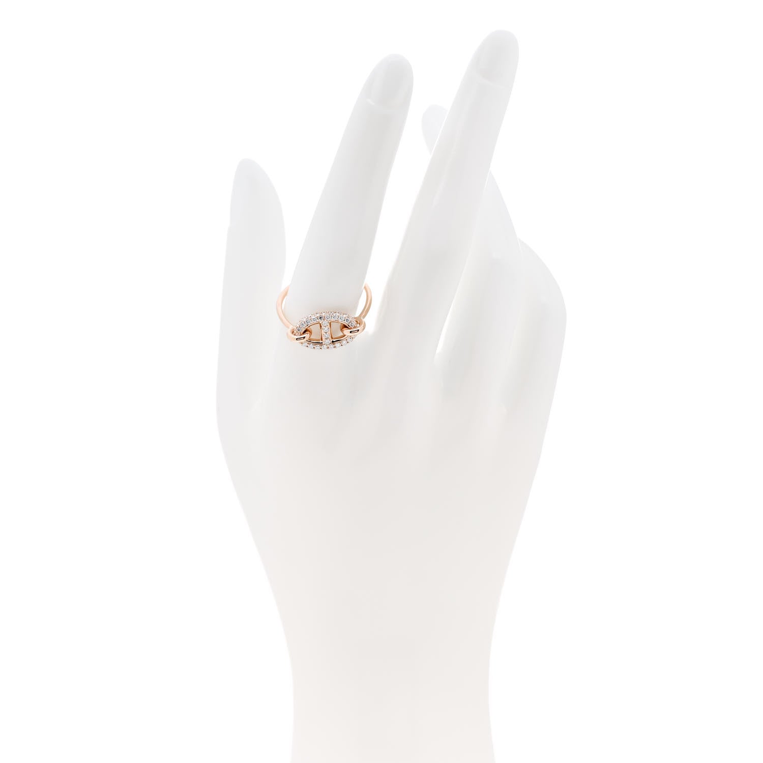 Hermes 18K Rose Gold Diamond Farandole Ring 58 8.25 2 of 6