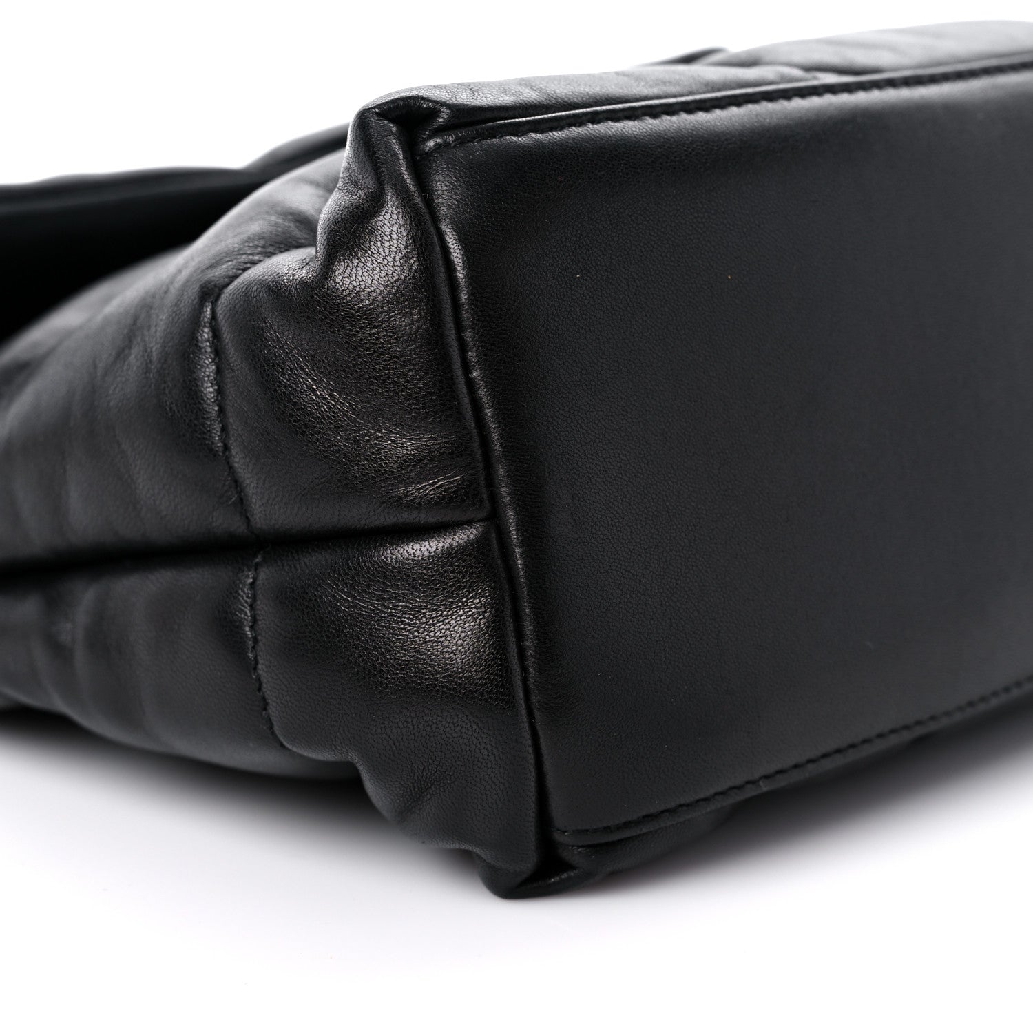 Saint Laurent Lambskin Quilted Medium Loulou Puffer Monogram Chain Satchel Black 8 of 12