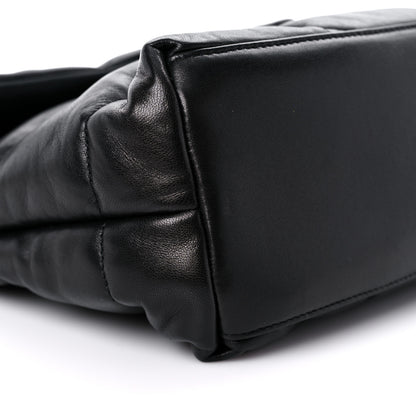 Saint Laurent Lambskin Quilted Medium Loulou Puffer Monogram Chain Satchel Black 8 of 12