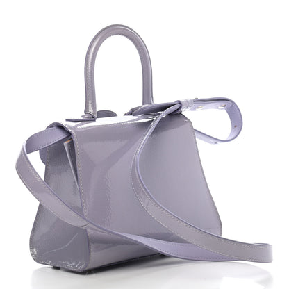 Delvaux Patent Grained Calfskin Mini Brillant Satchel Light Purple 3 of 13
