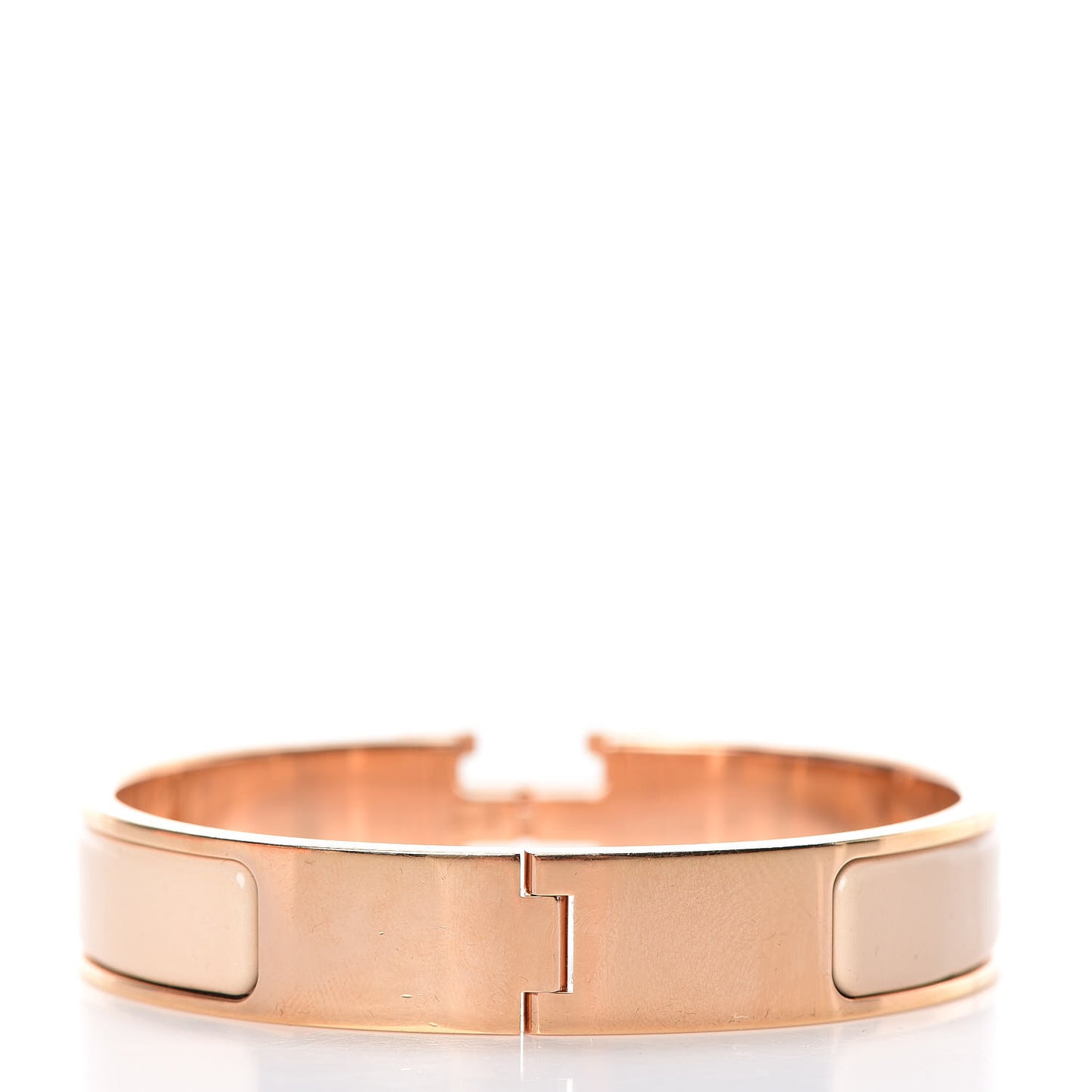 Enamel Narrow Clic Clac H Bracelet PM Beige Nacre