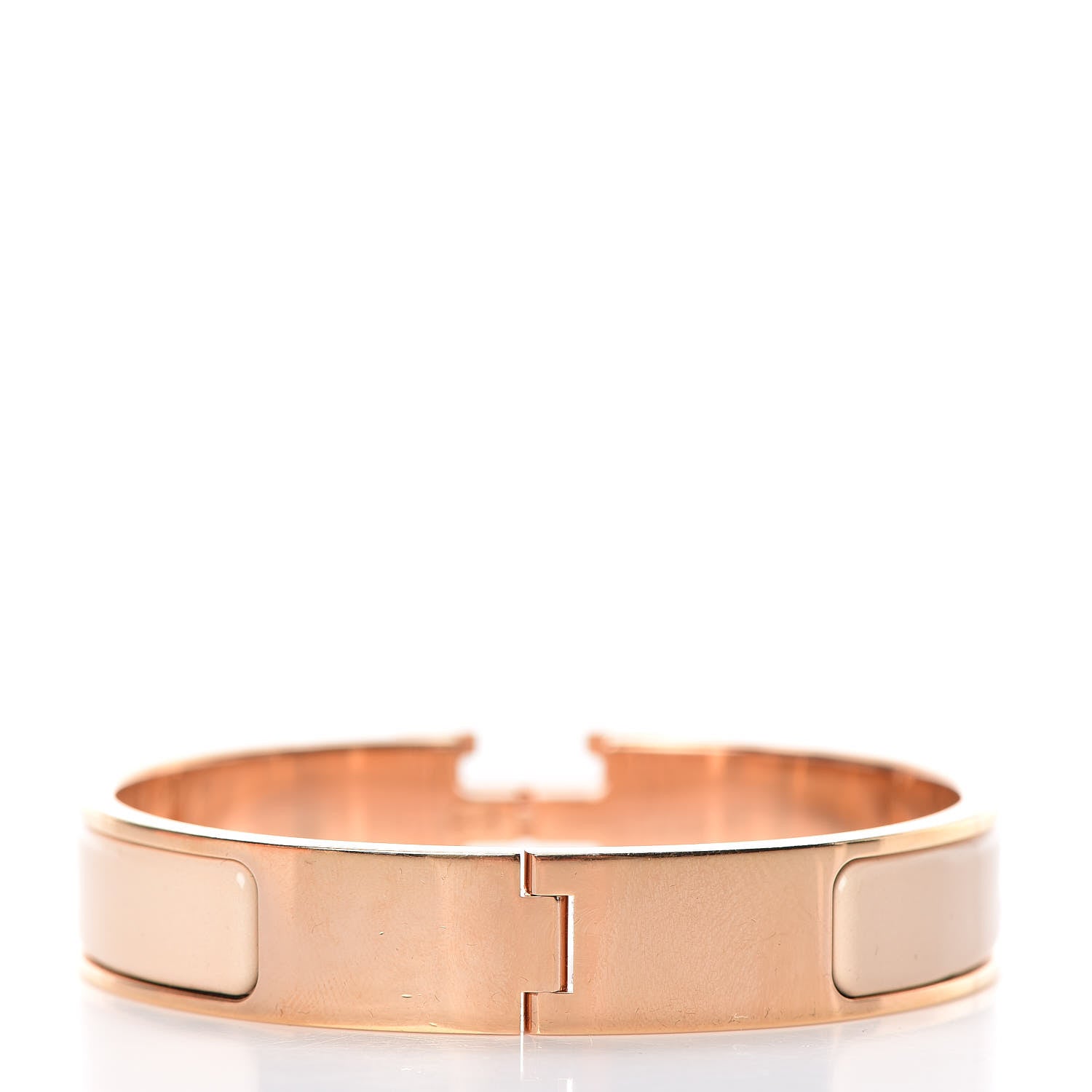 Hermes Enamel Narrow Clic Clac H Bracelet PM Beige Nacre 3 of 5