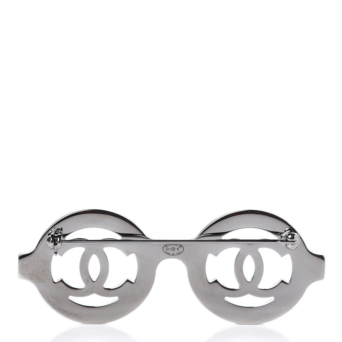 Crystal CC Sunglasses Brooch Silver
