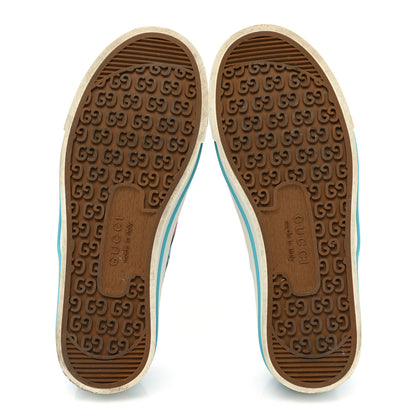 Gucci GG Monogram Multicolor Web Womens 1977 Tennis Sneakers 35 Light Blue Mystic White 6 of 13