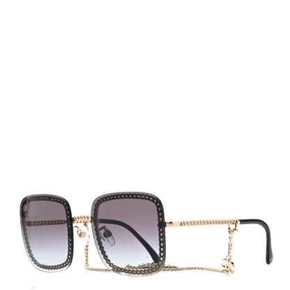 Chanel Chain Square Sunglasses 4244 Black 1 of 7