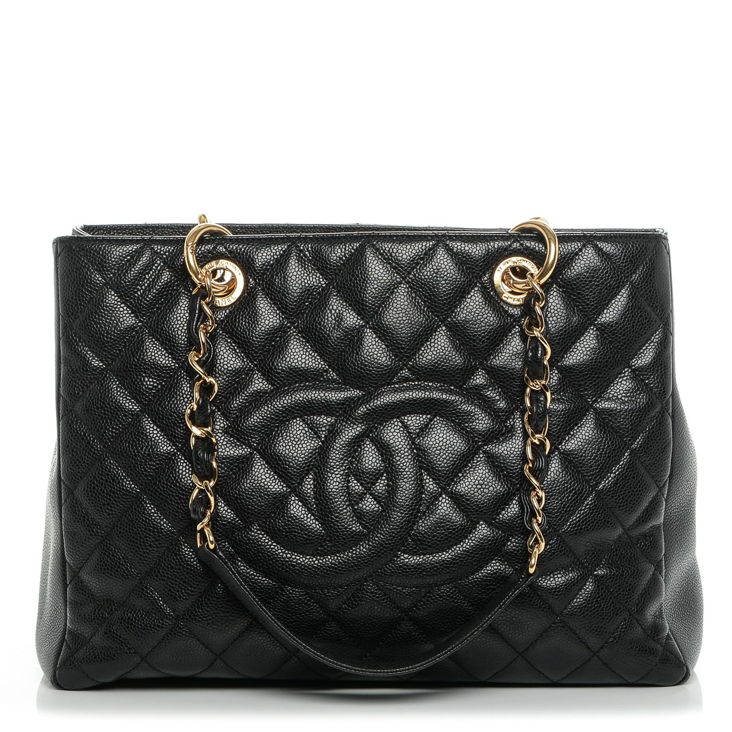 Caviar Quilted Grand Shopping Tote GST Black