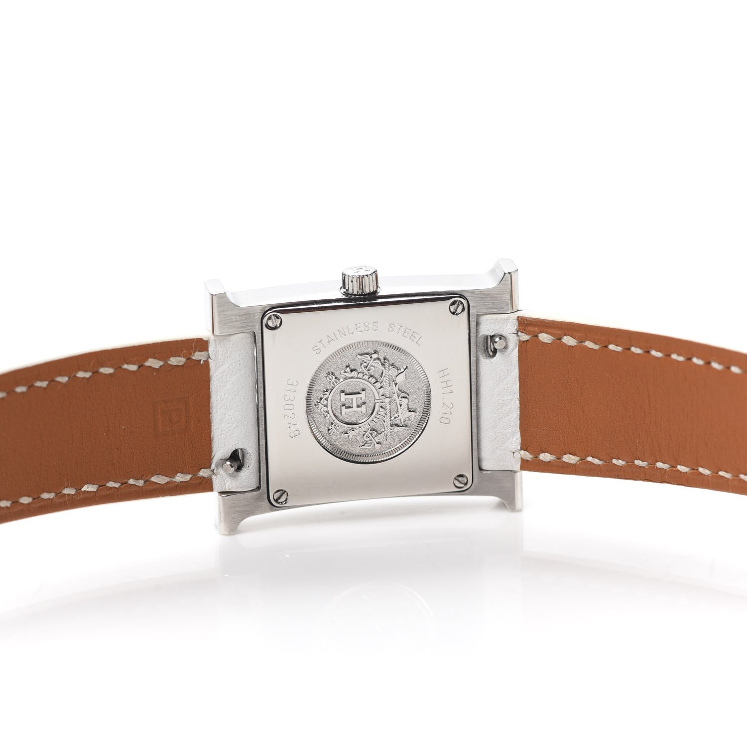 Hermes Stainless Steel Epsom 21mm Heure H Hour Quartz Watch Blanc 4 of 4