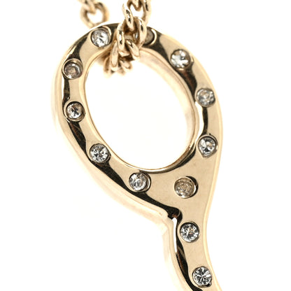 Chanel Metal Strass Crystal Scissors CC Pendant Necklace Gold 5 of 6