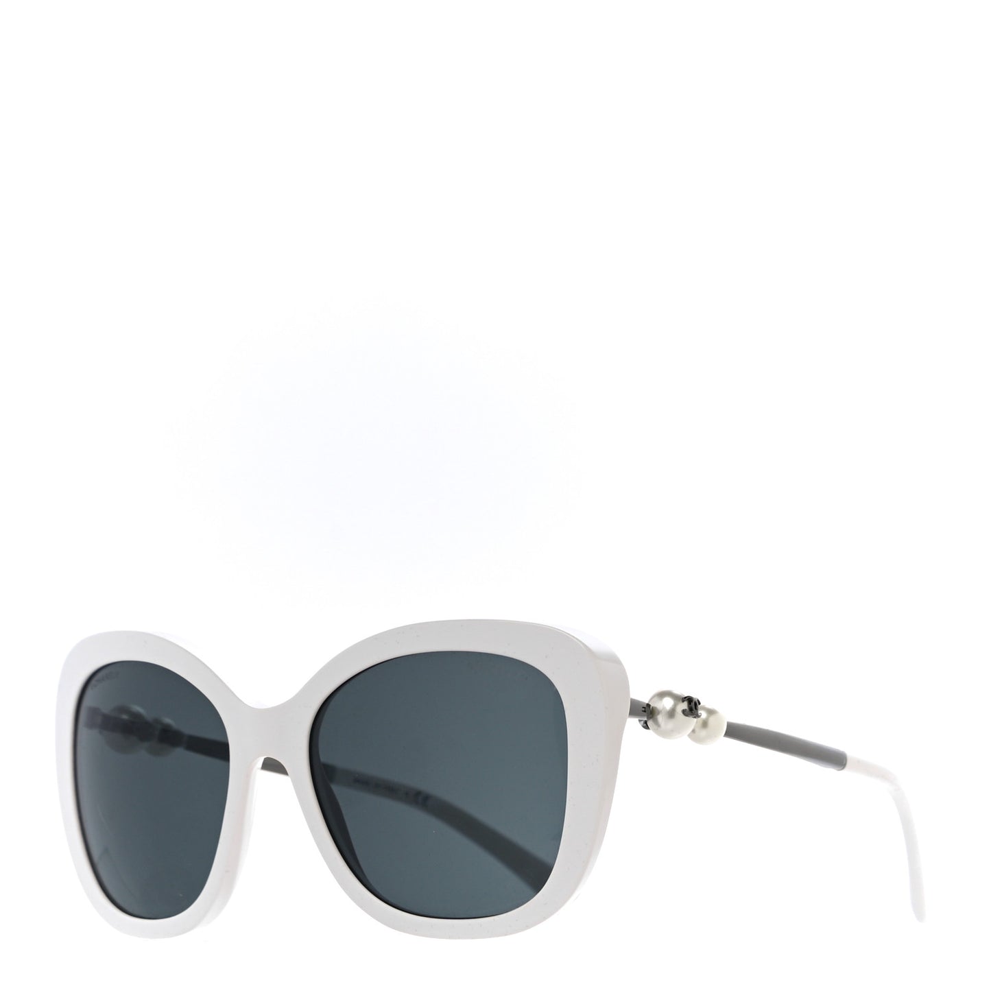 Acetate Butterfly Winter Pearl Sunglasses 5339-H White
