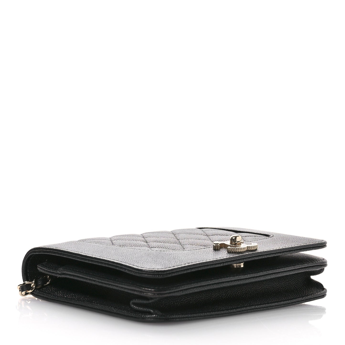 Caviar Quilted Vintage Mademoiselle Wallet On Chain WOC Black