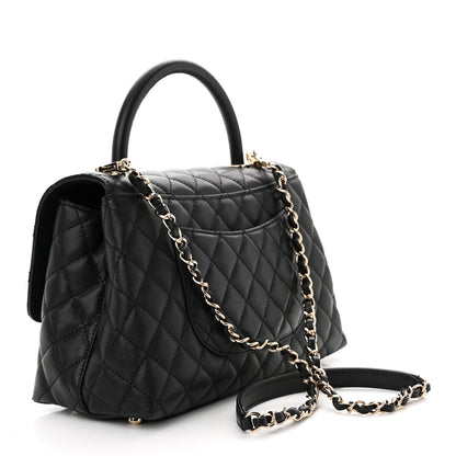 Chanel Caviar Quilted Small Coco Handle Flap Black 3 of 10