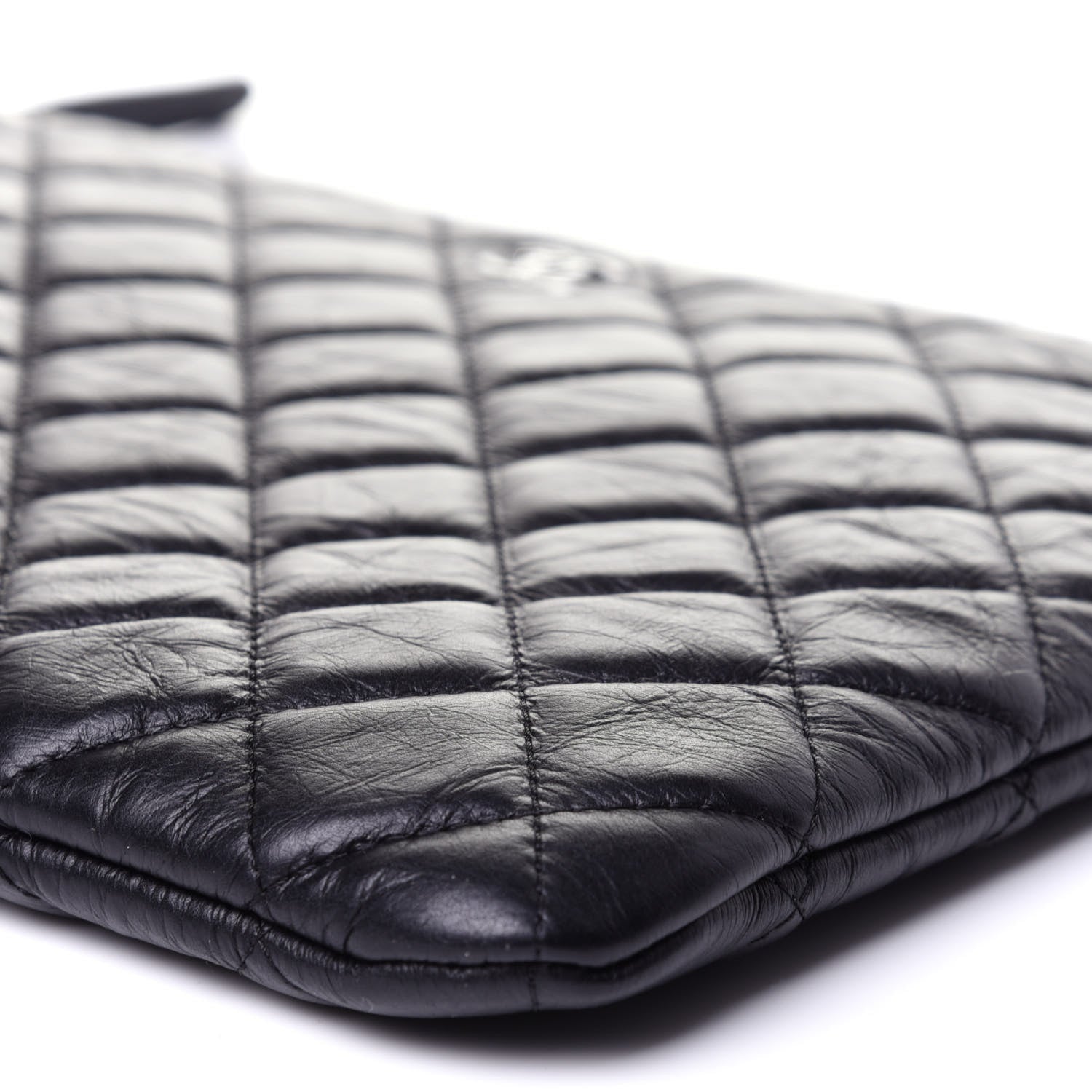 Chanel Aged Calfskin Quilted Medium Tassel Cosmetic Case Black 9 of 11