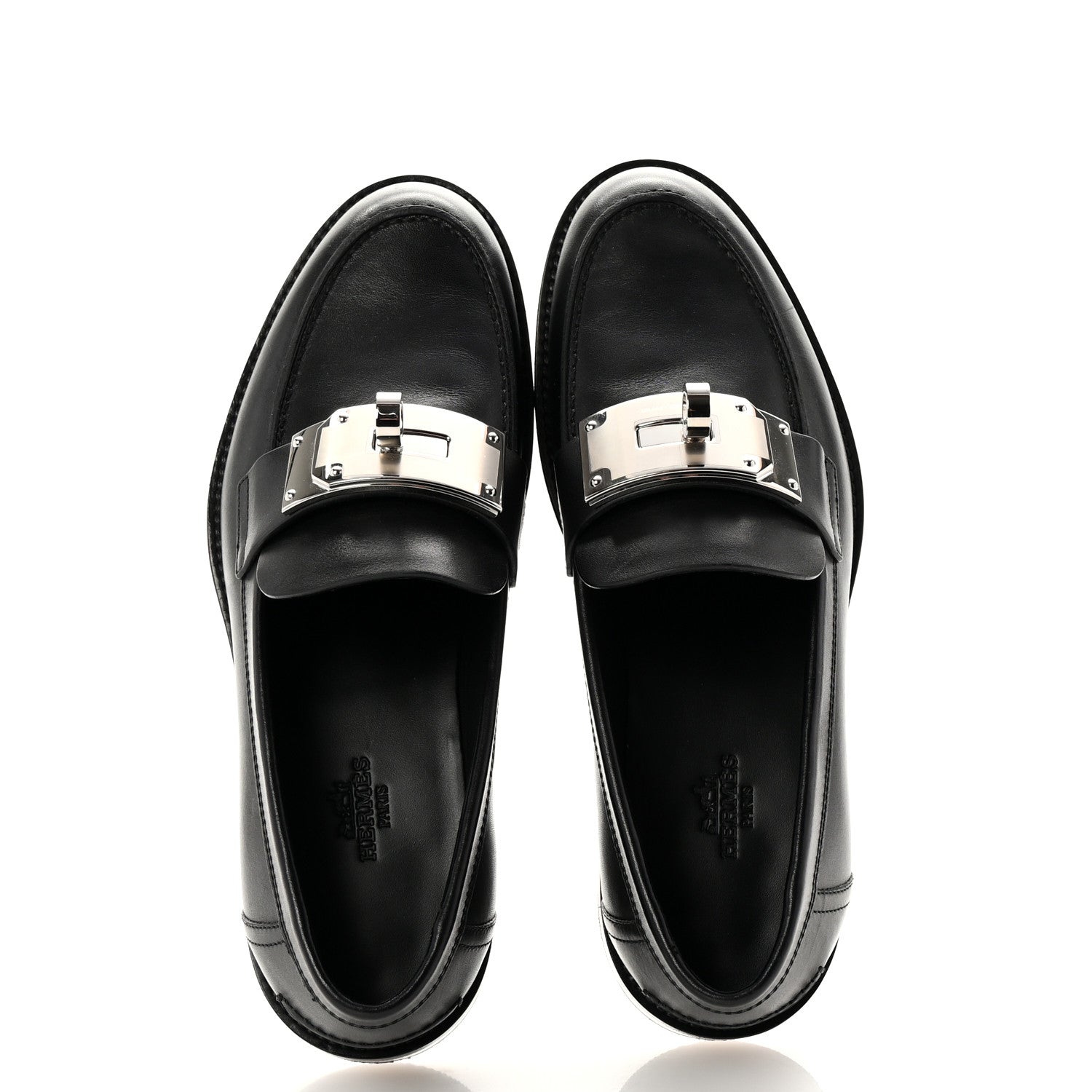 Hermes Calfskin Womens Hot Loafer 36.5 Black 2 of 9