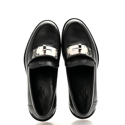Hermes Calfskin Womens Hot Loafer 36.5 Black 2 of 9