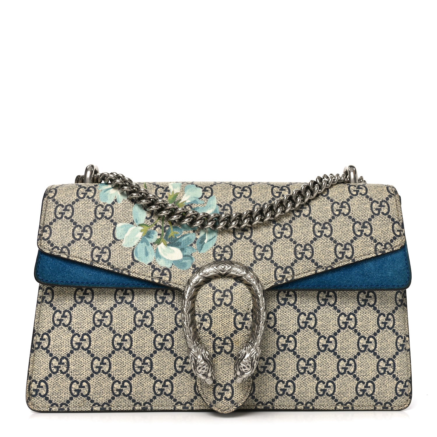Gucci GG Supreme Monogram Blooms Small Dionysus Shoulder Bag Beige Navy Vintage Blue 1 of 10