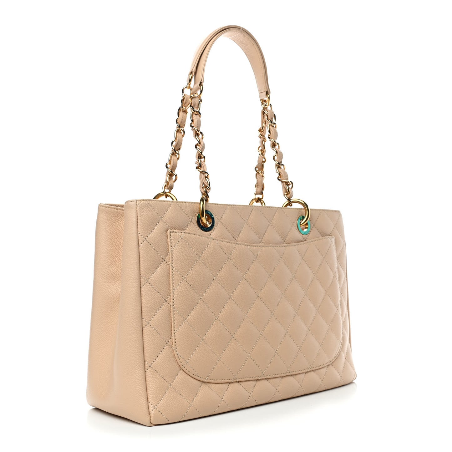 Caviar Quilted Grand Shopping Tote GST Beige