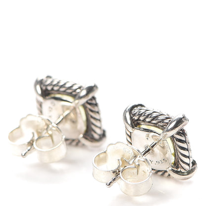 David Yurman Sterling Silver Diamond Lemon Citrine 9mm Chatelaine Earrings 3 of 4