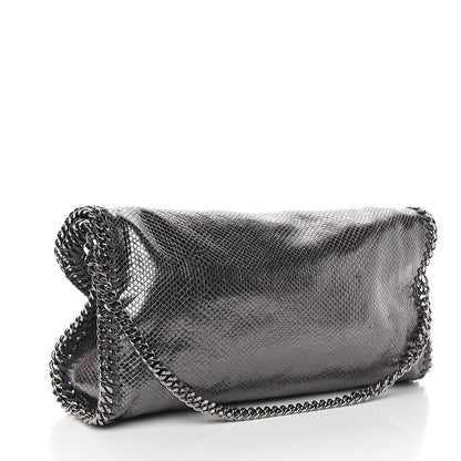 Stella McCartney Metallic Snake Print Falabella Fold Over Tote Ruthenium 2 of 8