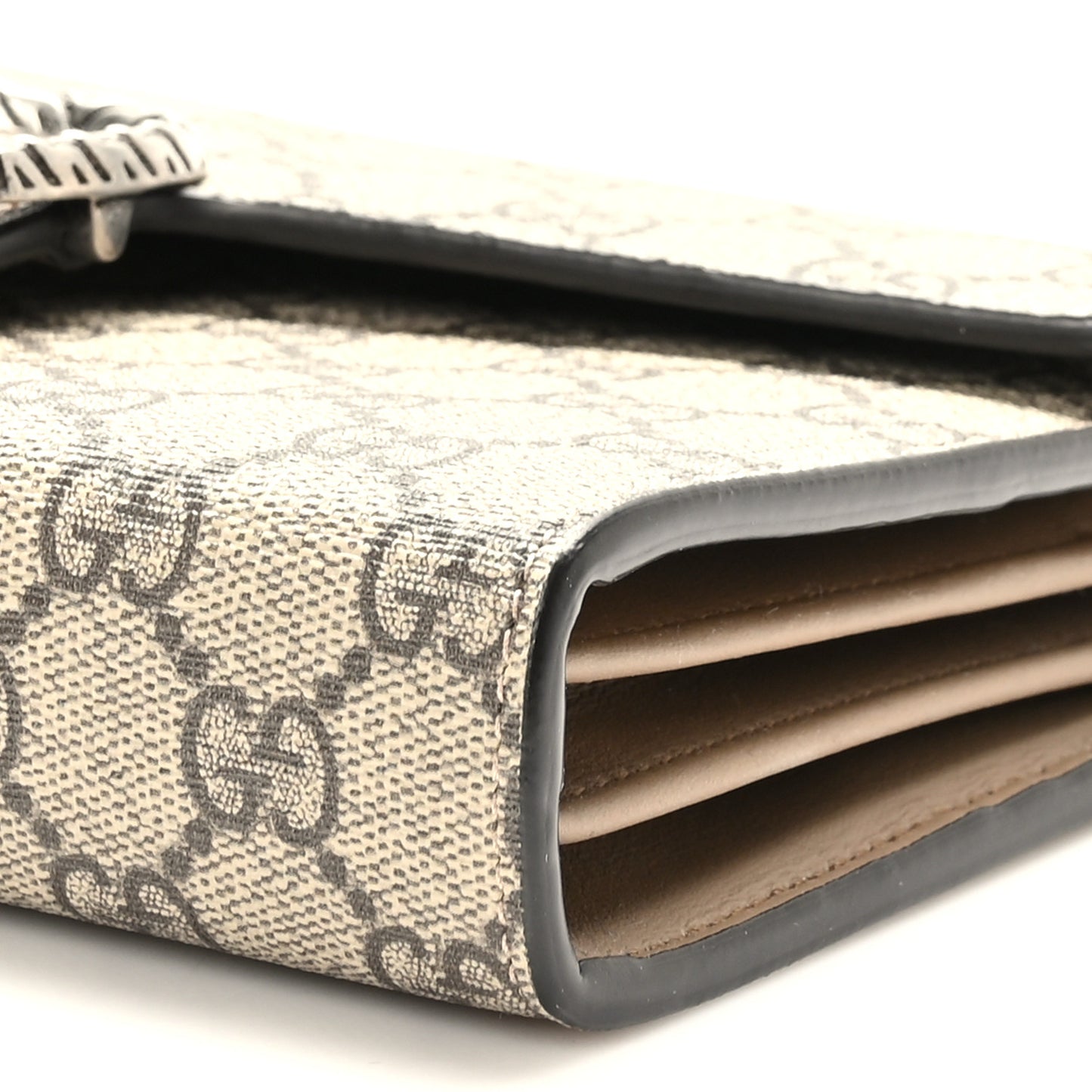 GG Supreme Monogram Mini Dionysus Chain Wallet Beige Taupe
