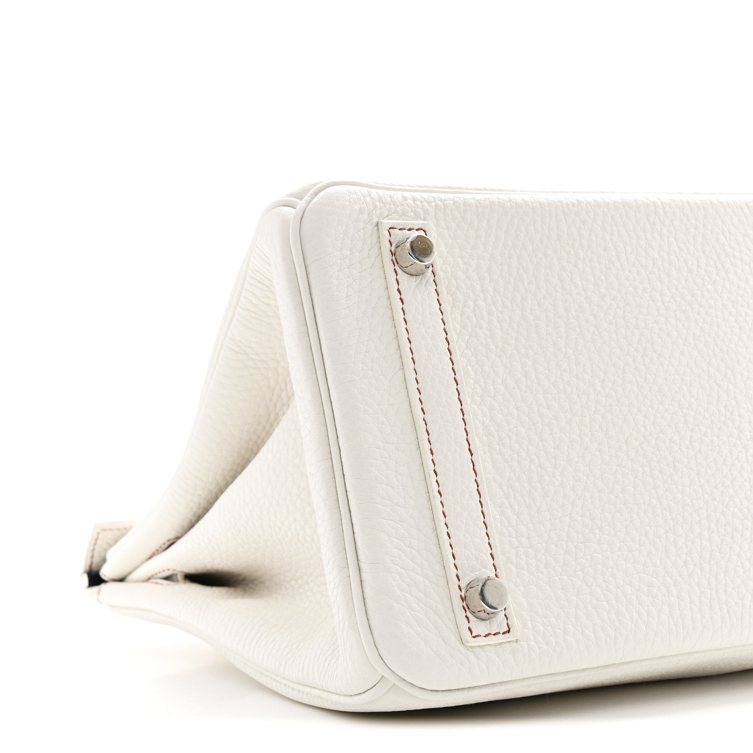 Hermes Taurillon Clemence Horseshoe Birkin 30 White Black 9 of 11