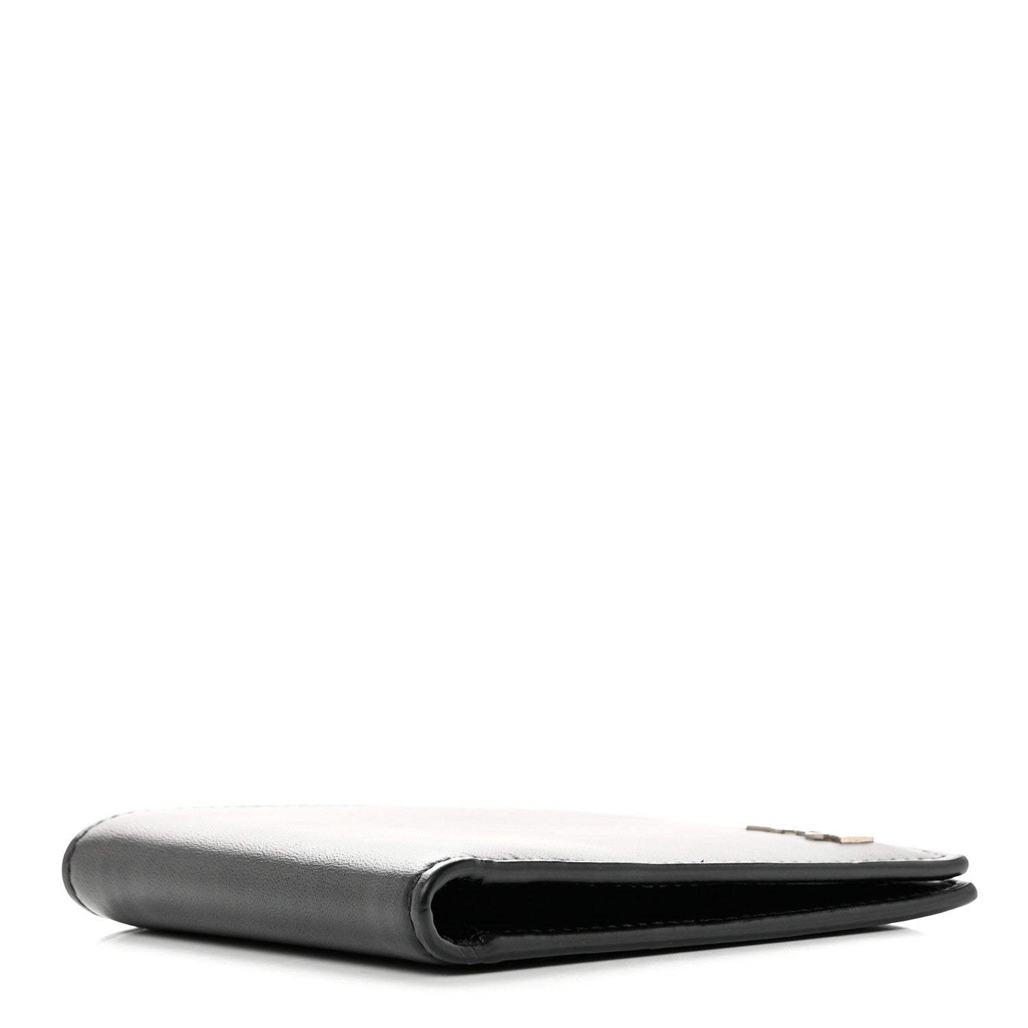 Saint Laurent Matte Calfskin Tiny Cassandre East West Wallet Black 4 of 7