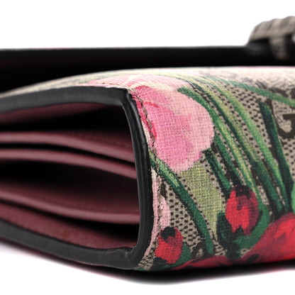 Gucci GG Supreme Monogram Blooms Mini Dionysus Chain Wallet Beige Multicolor Dry Rose 5 of 14