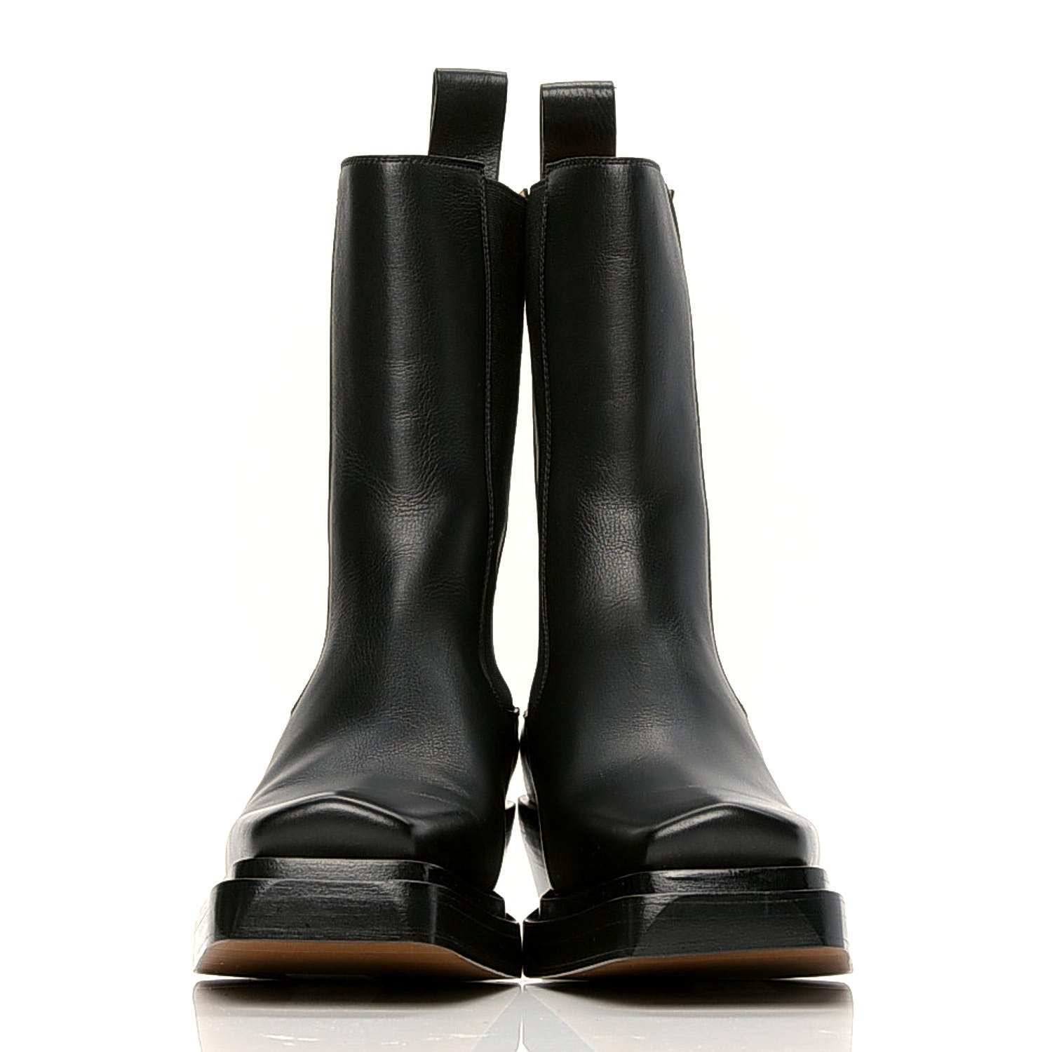 Bottega Veneta Calfskin Lean Mid-Calf Boots 38 Black 2 of 11