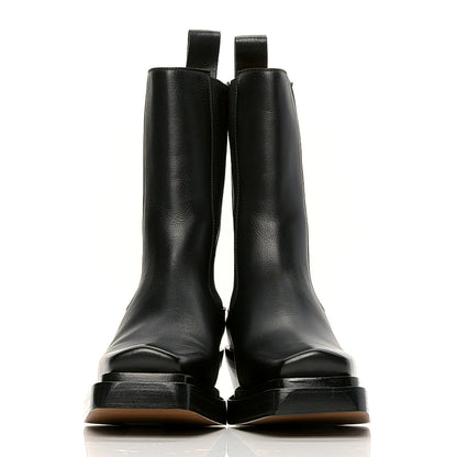 Bottega Veneta Calfskin Lean Mid-Calf Boots 38 Black 2 of 11
